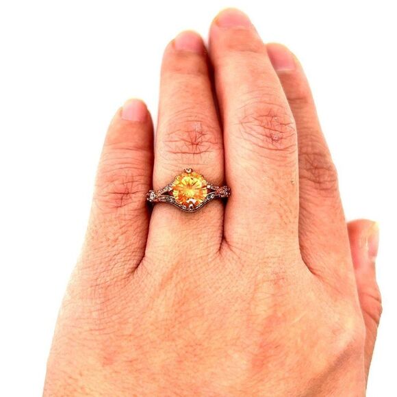 Orange Stones Ring - Picture 5 of 6